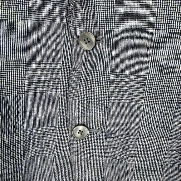 Lauren Ralph Lauren Linen Glen Plaid Blazer 44R Classic Navy Check - Picture 12 of 15